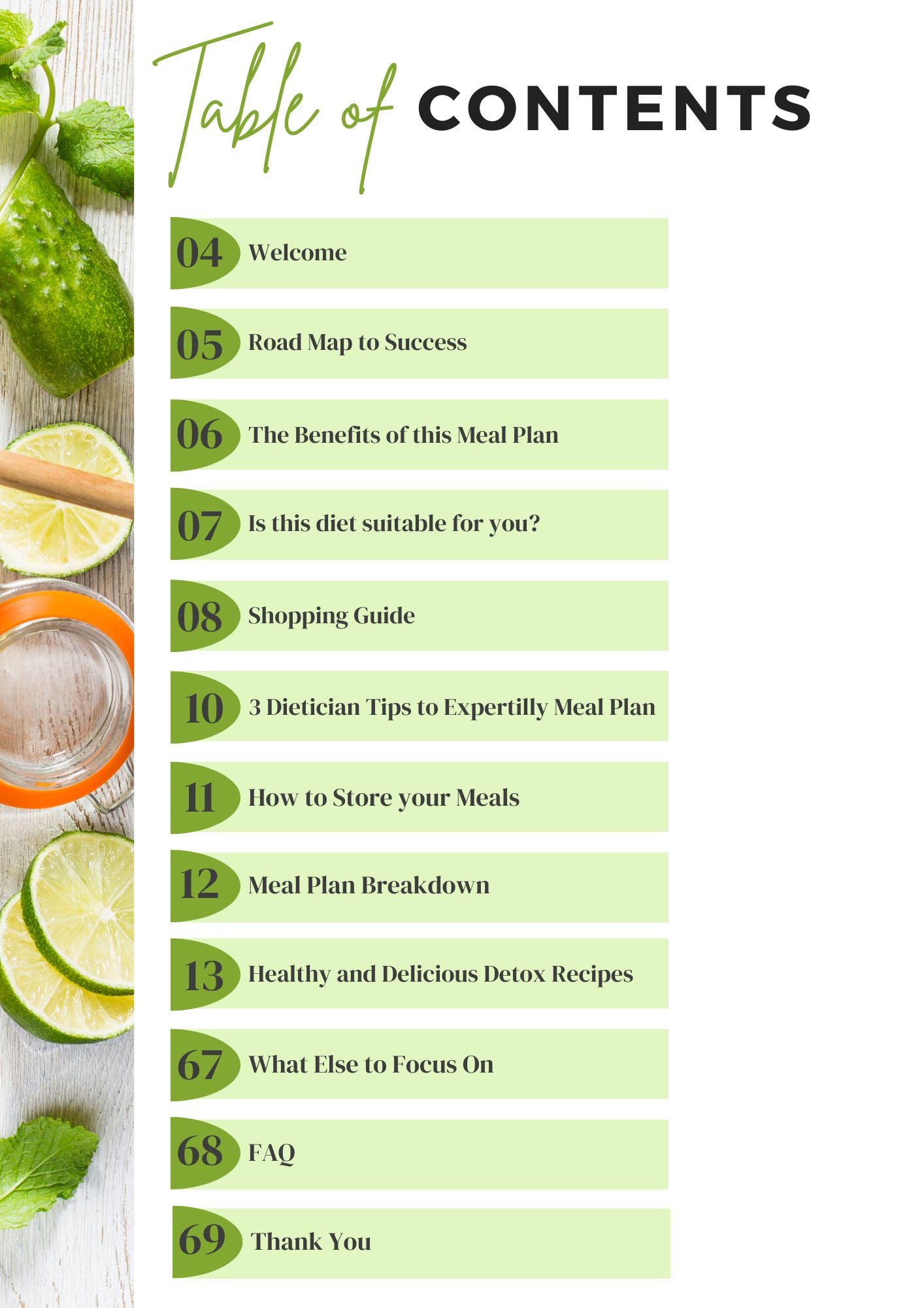 4 Week Detox Meal Plan